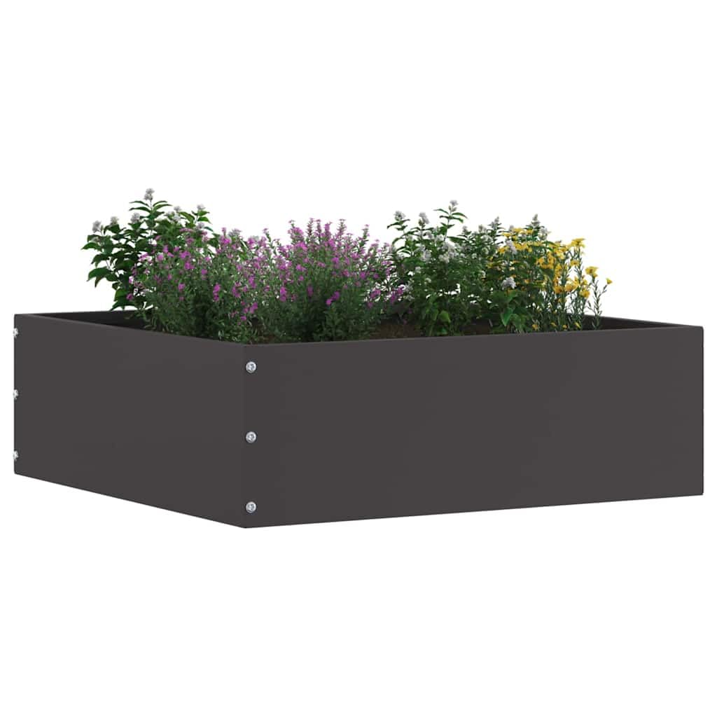 Raseneinfassung aus Stahl in Schwarz, 40 x 40 x 13 cm, 6er Set