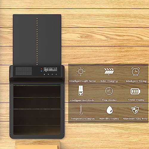 Porta de galinheiro automática, porta de galinheiro movida a energia solar com temporizador e sensor