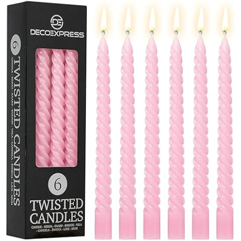 DECO EXPRESS Twisted Candles Pack of 6 Cover