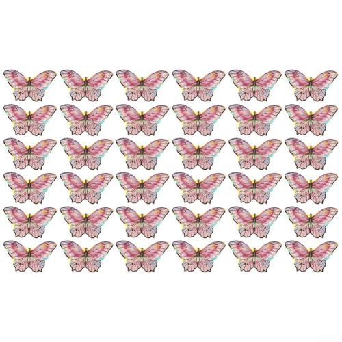 HanOaki Lot de 36 autocollants muraux 3D en PVC motif papillon avec différentes tailles pour motifs muraux personnalisables dans les espaces intérieurs (PY18002-12 pièces)