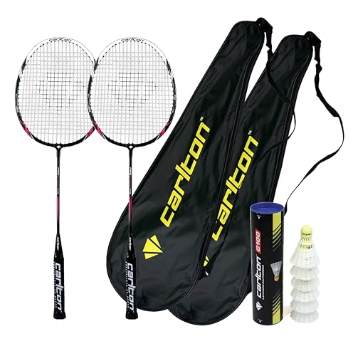 Carlton Pro Series Badminton Racket Twin Set, Cover & Shuttles (Various Options) (Shock)