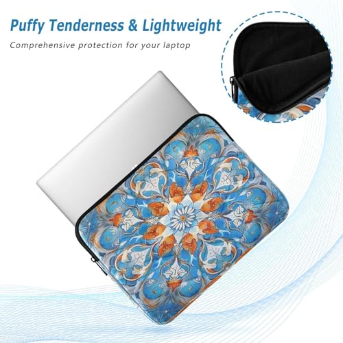 Funda para portátil Mandala Boho Floral azul de 13-14 pulgadas miniatura 5