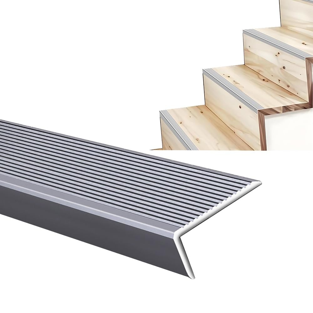 Perfil de borde de escalera forma de L para peldaños de madera 8