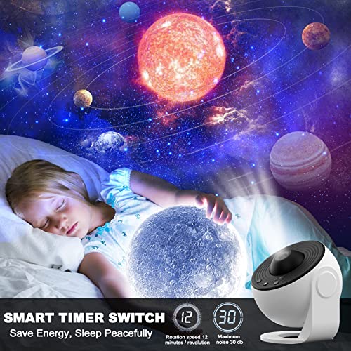 Star Projector Galaxy Light, 12 In 1 Planetarium Galaxy Projector, 360° Rotating Aurora Projector With Solar System For Bedroom Starry Sky Night Light Lamp For Kids Adult Home Decoration #TOP4