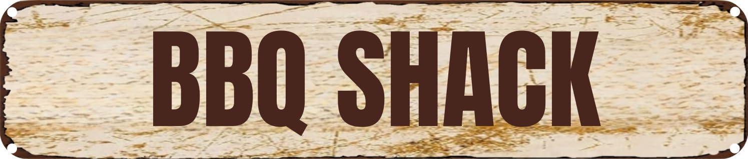 Ensound A126 Vintage Tin Sign Retro Metal Wall Decor Bbq Shack Rustic Aluminum Plaque For Home,Bar,Kitchen,Garage,Man Cave 4X16 Inch