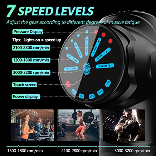 Ddvwu Massage Gun - Electric Muscle Massage Gun Deep Tissue, Percussion Massage Gun For Pain Relief, Handheld Massager Electric Portable Quite Massager - Black. (15 Heads) #TOP4