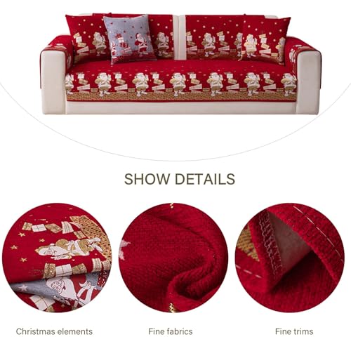 Housse de canapé de Noël en chenille pour protéger vos canapés gris - 7