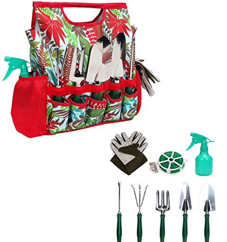 Set de jardinería 9 piezas con guantes y bolso miniatura 7