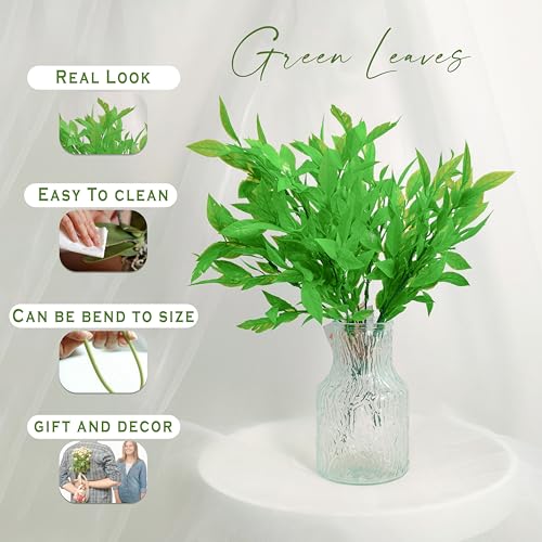 Image of Art Street Artificial Curry Tree Leaves Bunch for Vase Ideal for Home Decor|Kitchen Decoration| for Table Placement Office Desk, Size 11 Inch | Set of 2 Green| (Vase Not Included)
