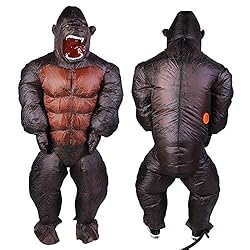 Aufblasbares Gorilla-Kostüm für Erwachsene – Lustiges Halloween-Outfit aus wasserdichtem Polyester mit Gebläse!