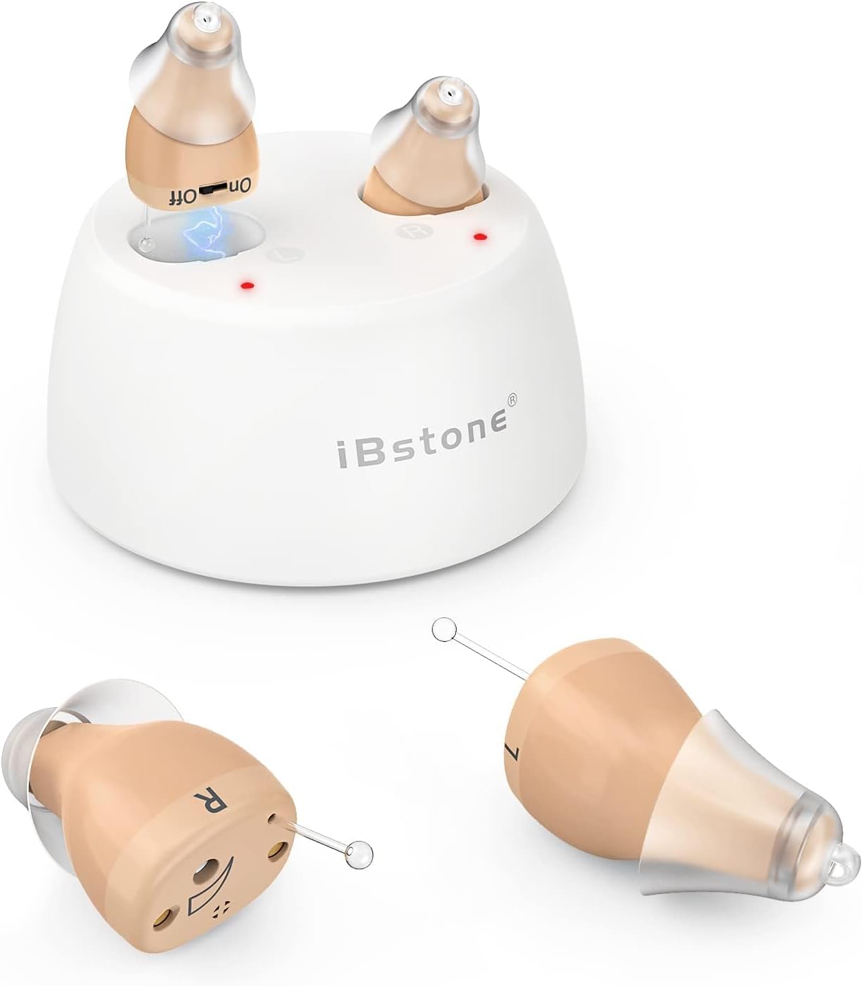 K19 Hearing Aids, Rechargeable Hearing Aids to Assist Hearing for Seniors Adults, Mini Completely-in-Canal Digital Hearing Devices with Noise Cancellation, OTC, Pair