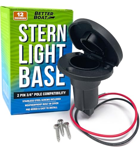 Image of Boat Stern Light Base, Navigation and Anchor Light Base Socket, 2-Pin Plug
