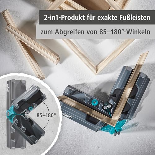 wolfcraft Schmiege und Schneidlade - 2 in 1 Gehrungslade aus Stahl mit Winkelhalbierenden zum...