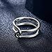 Jinbaoying Gold Rings for Women Girl Statement Fashion Rings Gold Plated Stainless Steel Engagement Promise Knot Love Rings (Silver, 10)