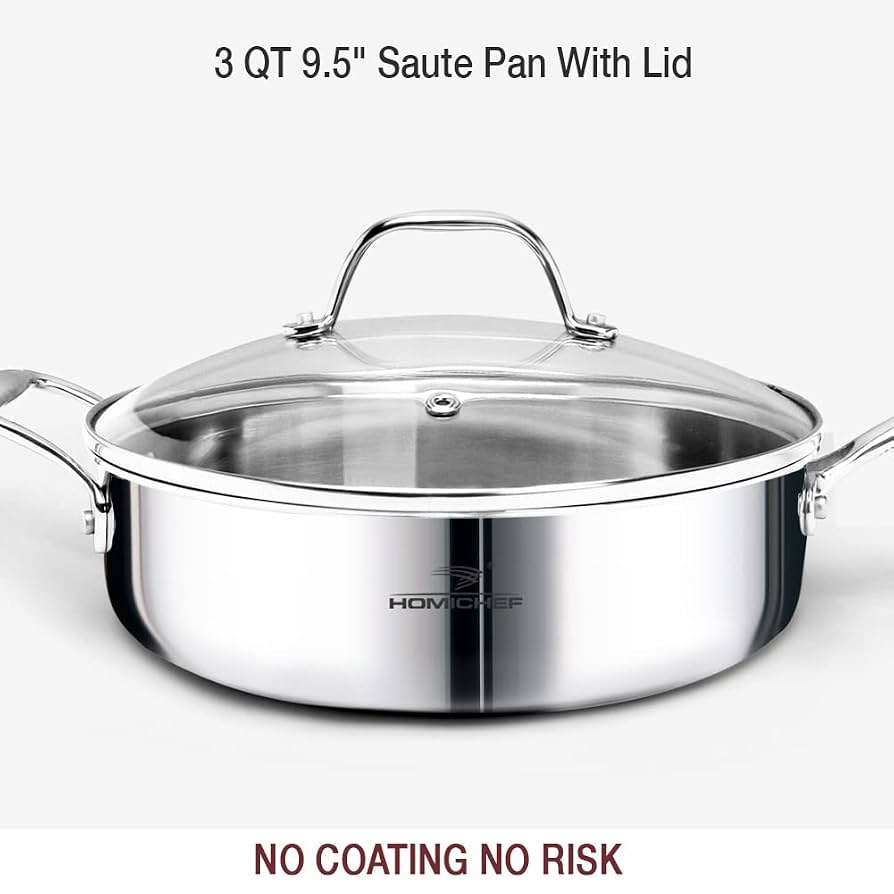 Produktbild von HOMICHEF Suppentopf 15,1 Liter - Nickelfreier Edelstahl Mit Glasdeckel Für Induktion