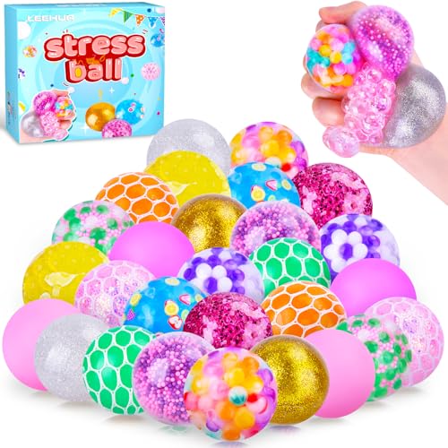 Pallina Giocattoli Antistress 28 Pezzi Palle Antistress, Giocattoli da Decompressione Palline, Giocattoli Ansiolitici Anti-stress per Bambini e Adulti, Regali di Compleanno, Regali per Feste e Classe
