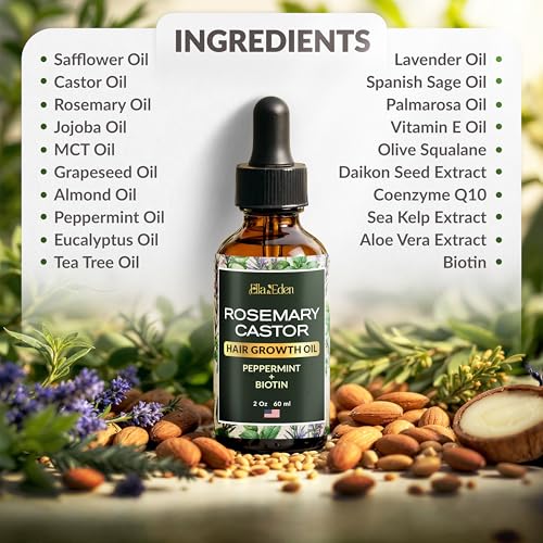 Ella & Eden Hair Growth Oil with Rosemary, Castor & Peppermint 2oz — view 6