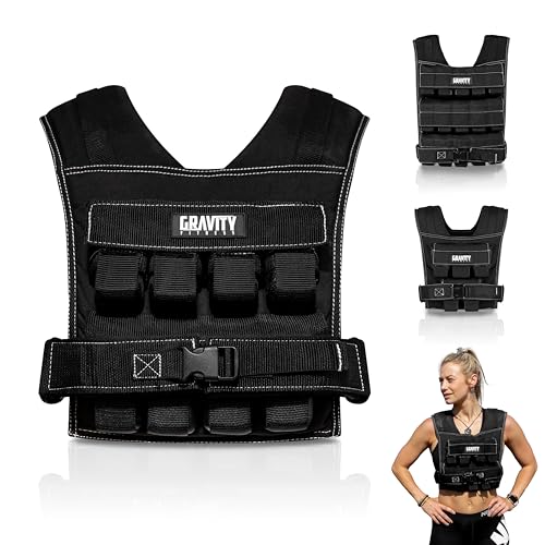 Gravity Fitness Weighted Vest for Men & Women - Adjustable Fitness Weight Vest for Workout, Running, Walking, Strength Training, & Calisthenics Training Home & Commercial Gym - 10kg / 20kg / 30kg