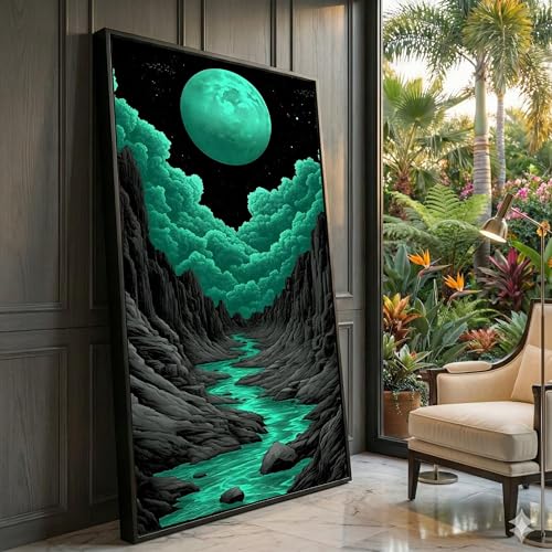 Toile canyon mystique clair de lune deco murale pour habiller un mur vide