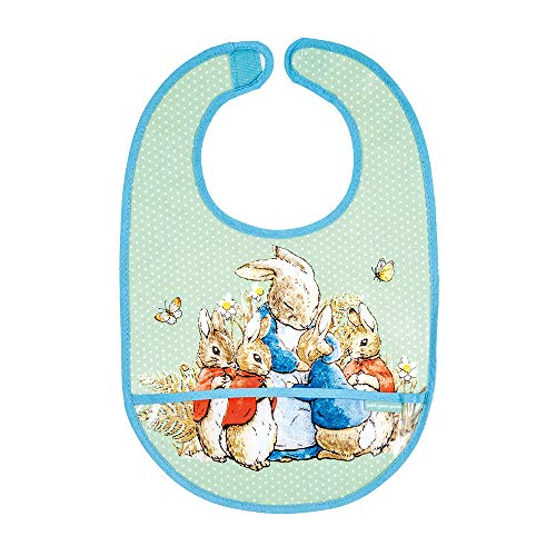 Petit Jour Peter Rabbit Coated grande babero de algodón - Verde (BP617BG)
