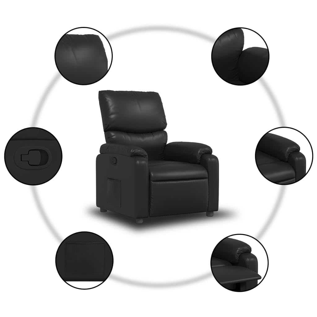 vidaXL Relaxsessel Schwarz Kunstleder