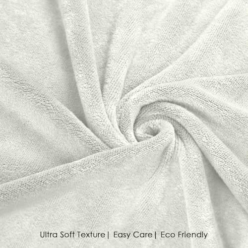 Image of HOUSSE Premium Microfiber Bath Towel - Extra Large 75x150cm Quick Dry Towels for Women Men & Kids | Super Soft Plush 550 GSM | Ultra Absorbent for Home Swimming Sports & Travel (White)