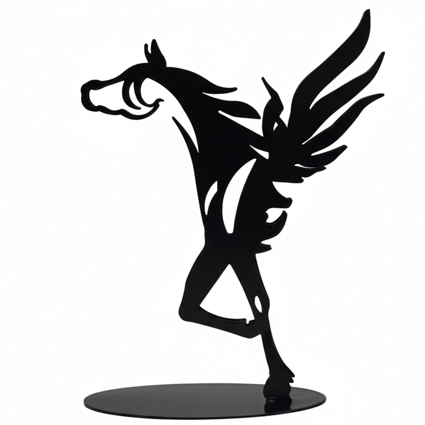 Statue de cheval en métal de 8 pouces pour décoration intérieure noire