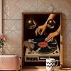 AEFOUU Retro Vinyl Record Player Leopard Canvas Poster Vintage Dark Art Prints Living Room Bedroom Wall Art Home Decor Picture(20x30cm/8x12in/Internal Frame) #2