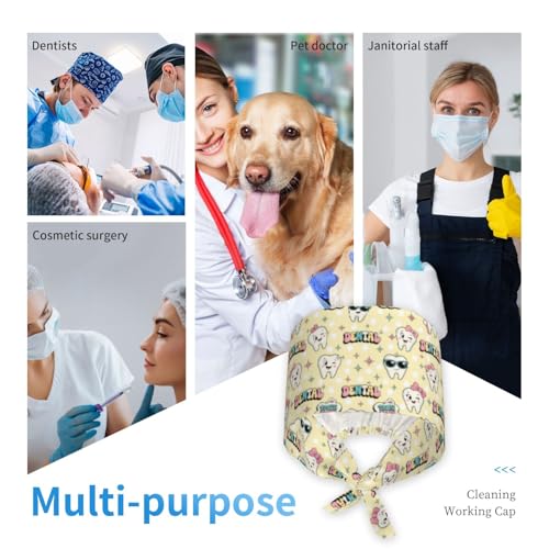 Image of Unisex Adjustable Surgical Sweatband - Elastic Bandage Cap - Scrub Caps for Nurse Working Cap