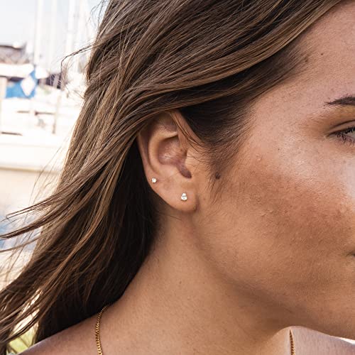 Vintage Pear Cut Stud CZ Earrings | Cubic Zirconia Solitaire Studs4