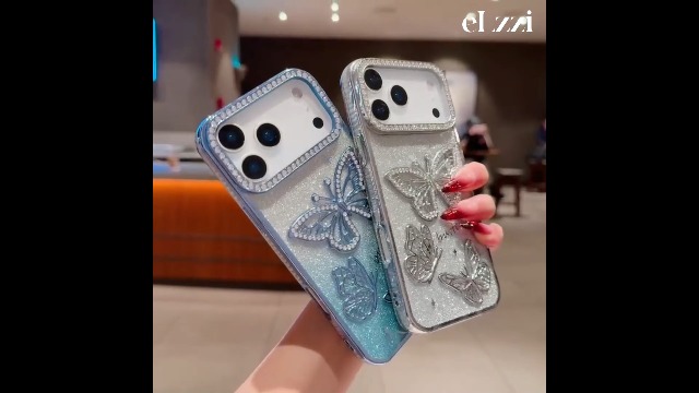 Elzzi Electroplated Butterfly Phone Cover for iPhone 17 Pro Max