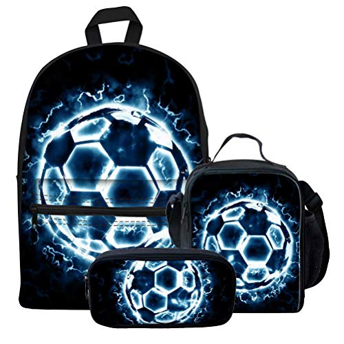 chaqlin 3PCS / Ensembles Toile Sac à Dos et Sac à Lunch Porte-Stylo Ensemble Garçons Filles Basketball Impression High School Bag Enfants Enfants Cover