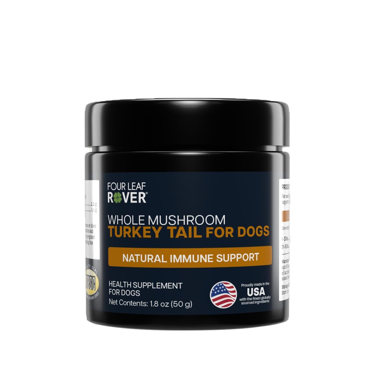 Turkey Tail Mushroom for Dogs - Whole, Organic Mushroom Extract - Over 50% Beta-Glucan - Third Party Tested, Made in The USA - No Grains No Fillers