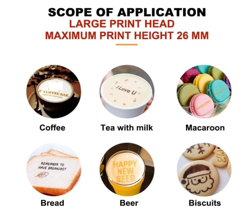 Stampante alimentare portatile per torta e caffè senza fili Design