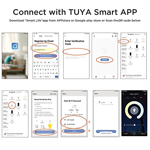Ocioc 12 Inch Wifi Smart Flush Mount Ceiling Light Alexa Compatible,24W 2400Lm 3000K 5000K 6500K Color Changing, Super Bright Modern Low Profile Ceiling Light Fixture For Bedroom Living Kids Room #TOP6