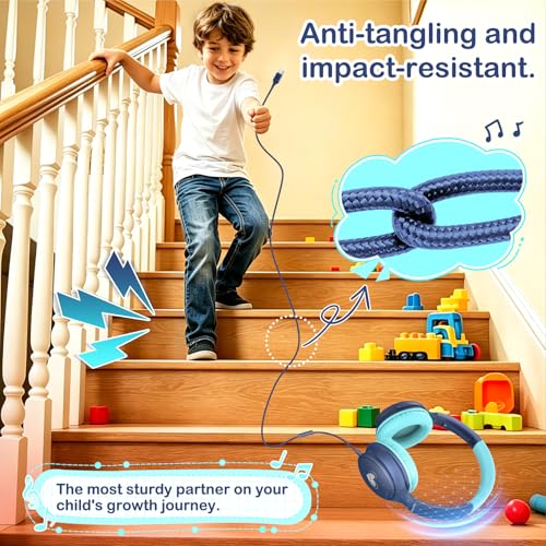 USB-C Kids Headphones, Wired Headphones for Girls Boys, 94dB Volume Limit - image 4
