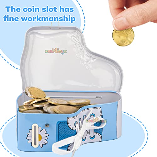 Image of Zest 4 Toyz Money Bank for Kids with Lock N Key Metal Piggy Bank Gullak Money Box Coin Bank Shoe Lace Activity Learning Toy Return Gifts