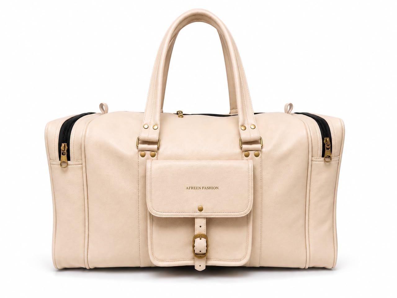 AFREEN Fashion Full Grain Leather Travel Duffle Bag with Multi-Pockets-picture-50