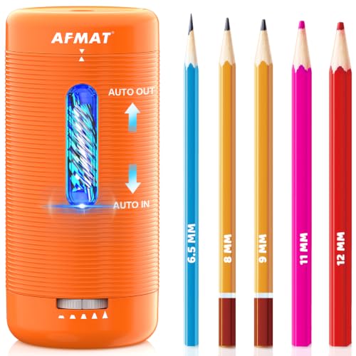 AFMAT Electric Pencil Sharpener Fully Automatic Pencil Sharpener Auto in & Out Rechargeable Hands-Free Sharpeners for Jumbo & Colored Pencils 6.5-12mm Portable for HomeClassroomOffice PSC2 product thumbnail 13