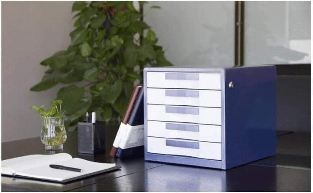 Schedario con serratura, cassetto grigio da scrivania, 30 x 35 x 30,8 cm, soluzione di archiviazione sicura per file manager, per casa e ufficio, design salvaspazio elegante e funzionale