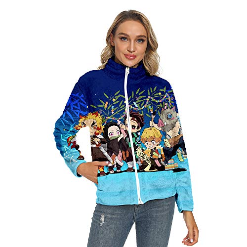 鬼滅の刃　無限列車編　ポーラーフリース ジャケット　男女兼用　コート　コスプレ　起毛 絨毛 きめつのやいば　冬 保暖 アニメ　暖かい 大人 コスプレ 3Dプリント　男女兼用　大人　 セーター トレーナー　S-3XL 多色　秋服　コスチューム　スウェット コットン　フーディ　プルオーバー　秋　冬　厚い　竈門 炭治郎　竈門 ねずこ　我妻 善逸　嘴平 伊之助　栗花落 カナヲ　不死川 玄弥　冨岡 義勇　胡蝶 しのぶ　煉獄 杏寿郎　宇髄 天元　時透 無一郎　甘露寺 蜜璃　伊黒 小芭内　不死川 実弥　錆兎　黒死牟ナヲ　不死川 玄弥　冨岡 義勇　胡蝶 しのぶ　煉獄 杏寿郎 (S,H)