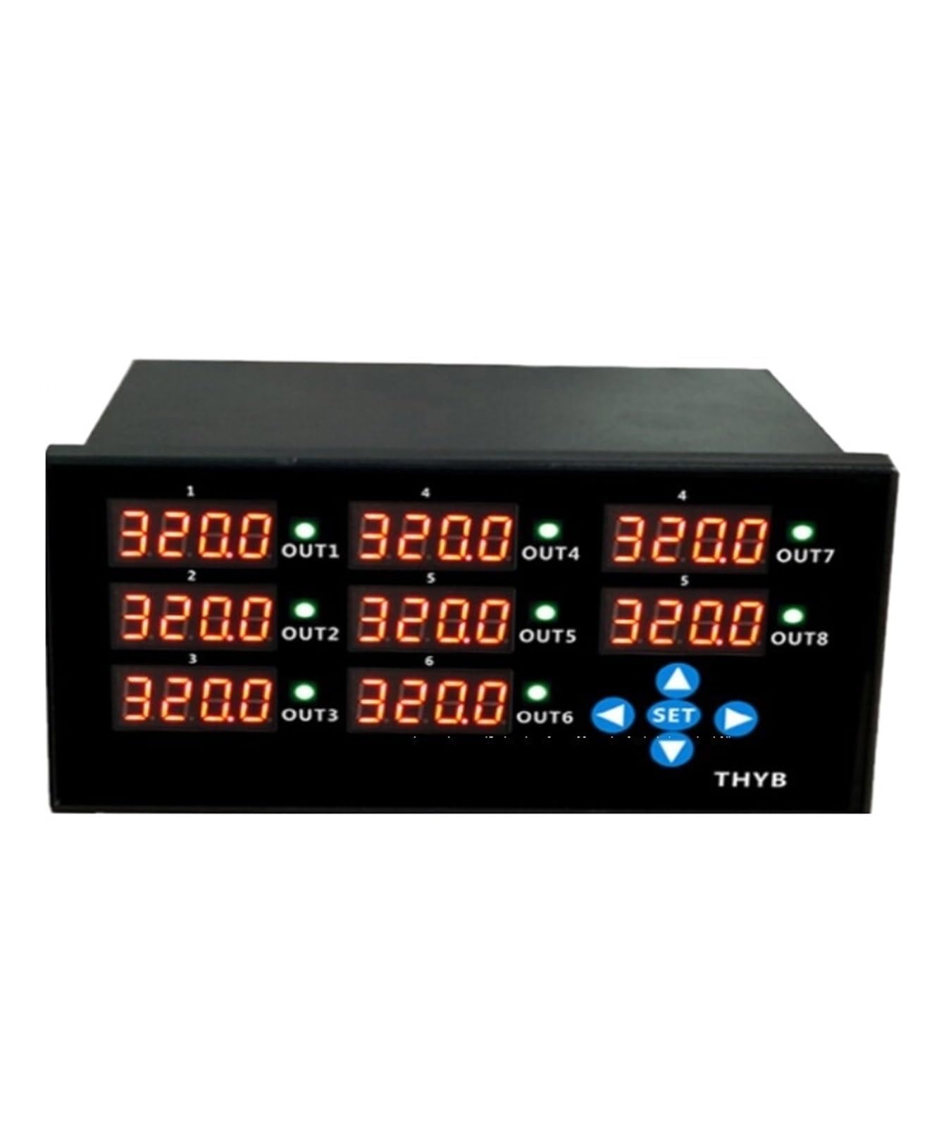 8-Channel PID Controller for PT100 Platinum, Relay/SSR Output, RS485, PC Software for Data Logging & Curve(Relay Output (Heating))