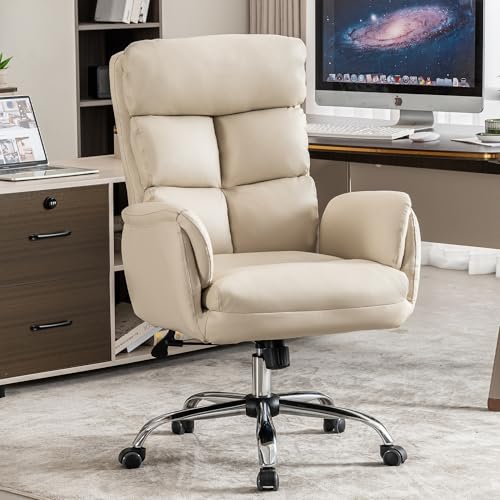 Hoxne Modern Ergonomic Office Chair, Faux Leather Swivel Chair, Executive Computer Desk Chair with...