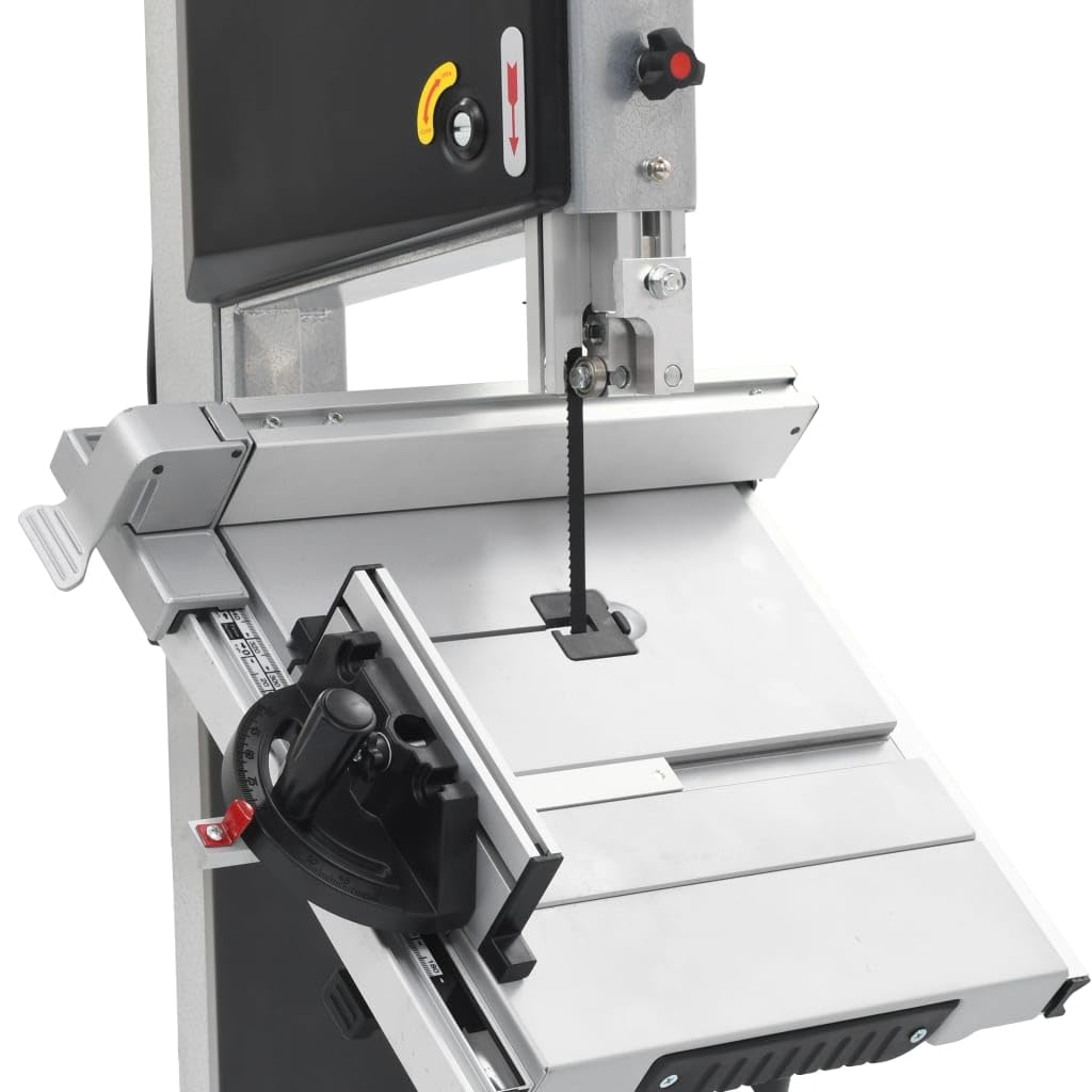 vidaXL Sega a Nastro Profondità di Taglio 245 mm per Legno Morbido Duro Tavolo Inclinabile Segatrice da Banco Troncatrice in Acciaio Nero e Argento