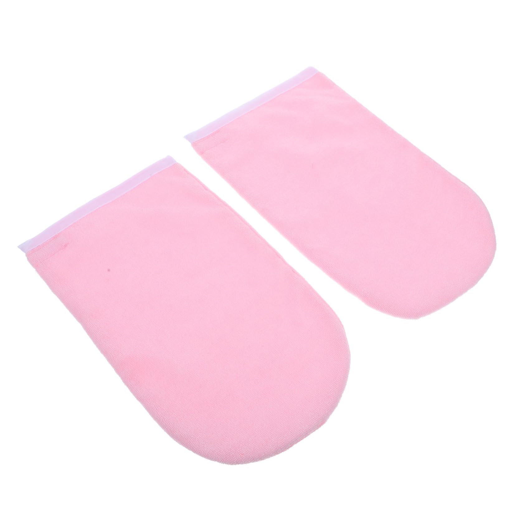 GOOHOCHY 3 Pairs Waxed Cotton Gloves Spa Hand Gloves Hand Wax Gloves Paraffin Bath Liners Spa Gloves Beauty Hand Gloves Thermal Mitts Hot Wax Gloves Paraffin Hand Mitts Polyester Pink