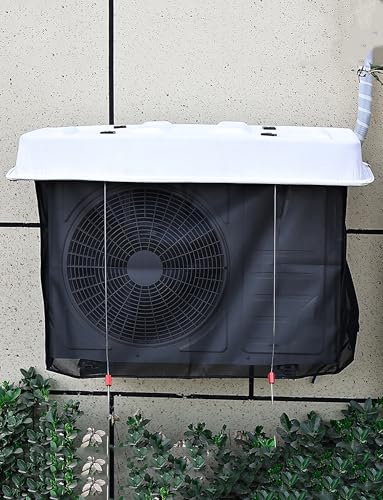 Klimaanlage Abdeckung, Outdoor AC Schutz mit Netz für Split Wärmepumpe/Kondensator/Kompressor, wetterbeständiger Schild, 88x38cm