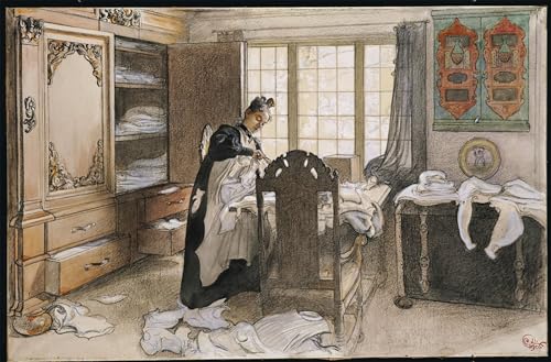 Cuadro de Carl Larsson Karin junto al armario, arte emotivo para tu hogar