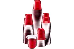 GUSTO Mini Red Solo Shot Glasses for Parties and Events
