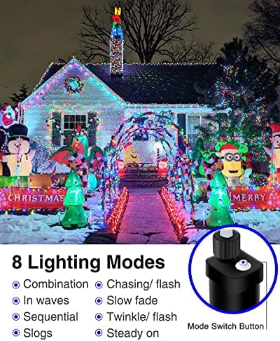 Christmas Tree Lights Outdoor, Super Long 32M 320LED String Lights Outdoor Plug in Fairy Lights Mains Powered Waterproof Xmas Decorations for Party Garden, Bedroom, Window. (Multicolor)