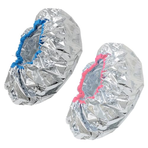 'yueton 2Pack Aluminum Foil Hair Heat Cap Thick Tinfoil Shower Cap Reusable Heating Cap Deep Conditioner Hot Oil Treatment Tools for Home, Salon'